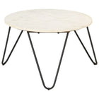 Salontafel 65x65x42 cm steen wit