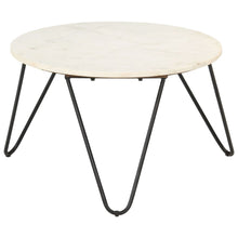 Salontafel 65x65x42 cm echt steen met marmeren textuur wit