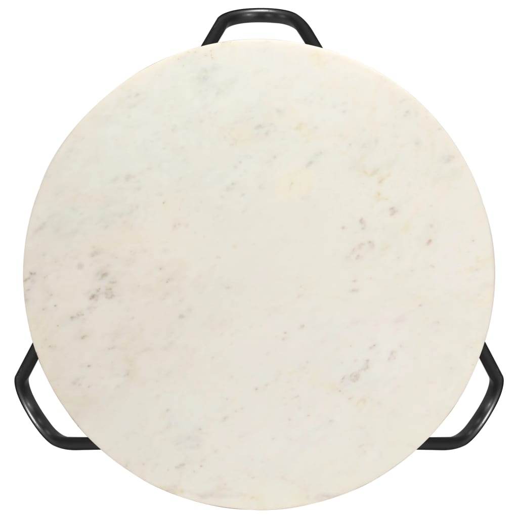 Salontafel 65x65x42 cm echt steen met marmeren textuur wit