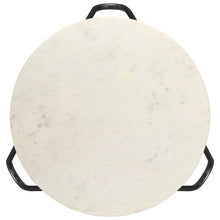 Salontafel 65x65x42 cm echt steen met marmeren textuur wit