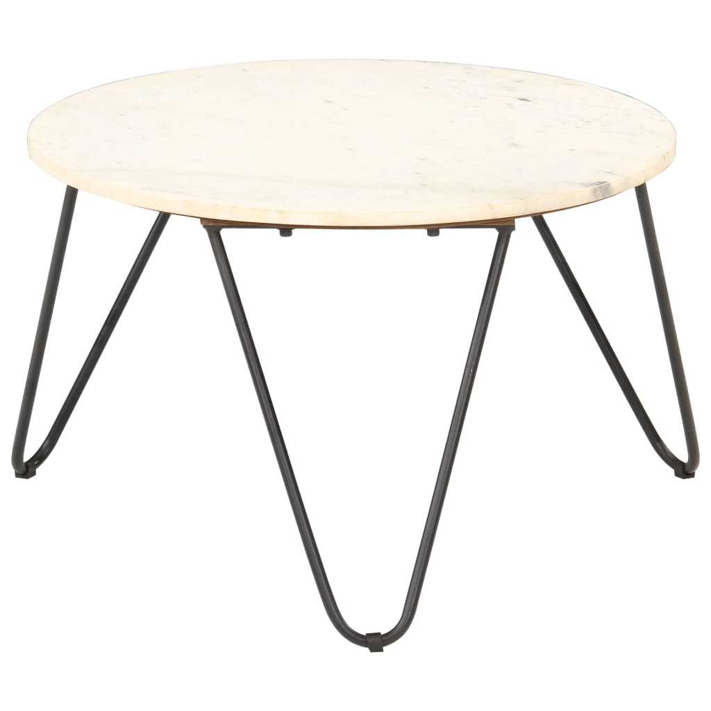 Salontafel 65x65x42 cm echt steen met marmeren textuur wit
