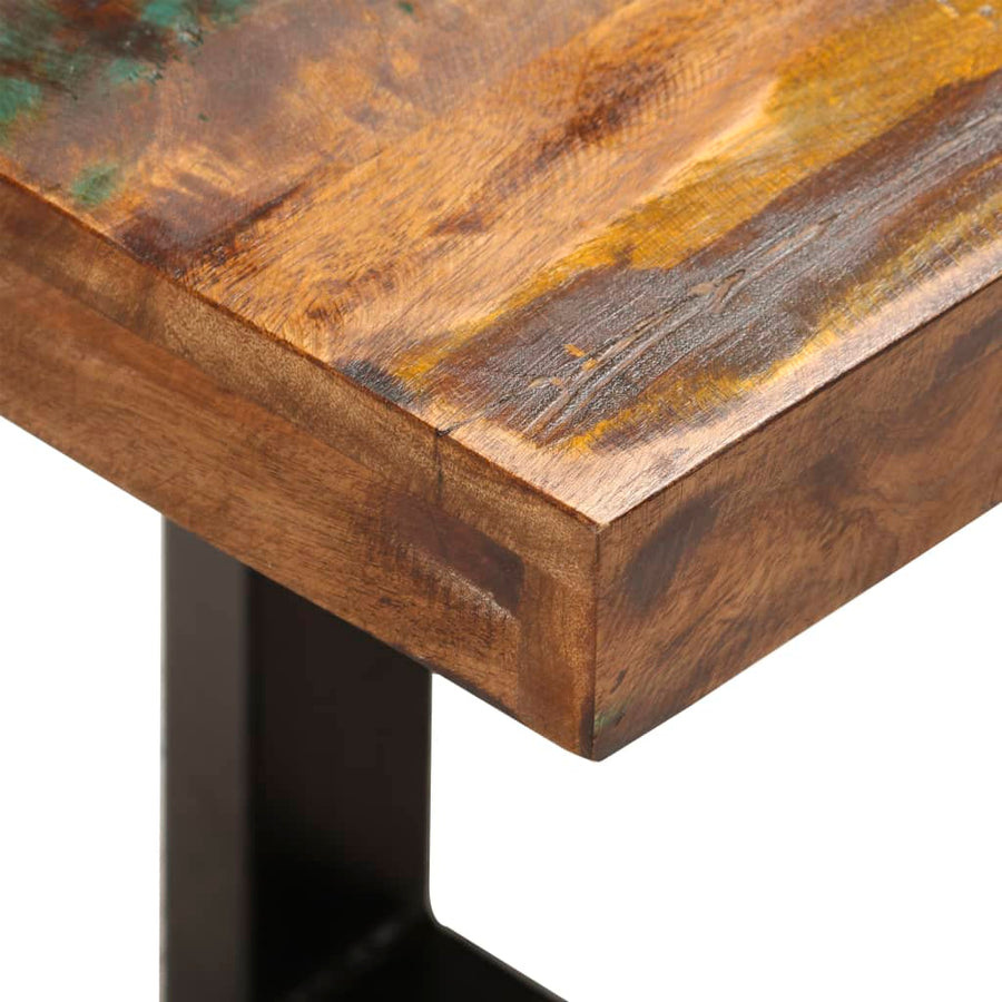 Bankje En Staal massief gerecycled hout