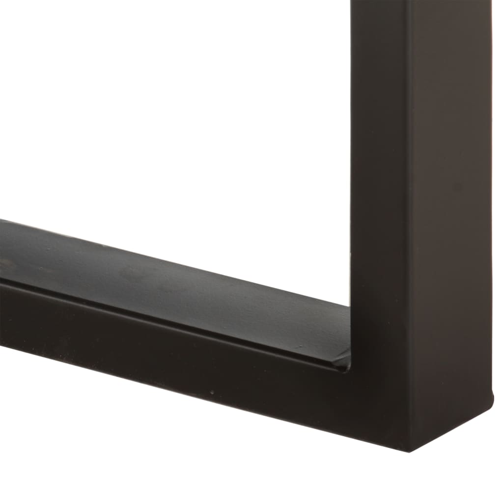 Bankje En Staal Massief ruw mangohout