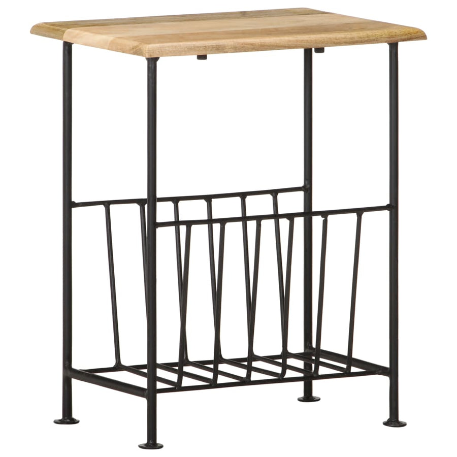 Tijdschriftenrek 40X30X50 Cm Massief Mangohout En Staal