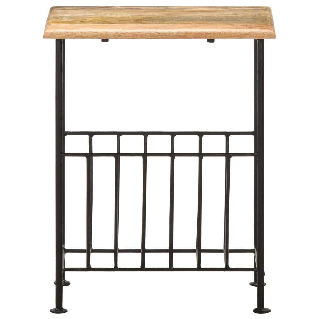 Tijdschriftenrek 40X30X50 Cm Massief Mangohout En Staal