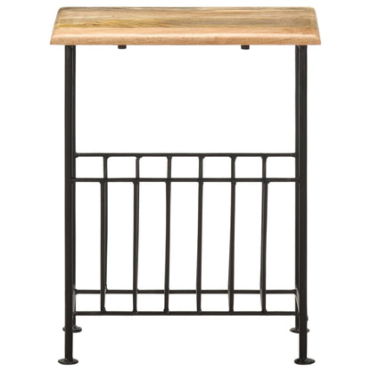 Tijdschriftenrek 40X30X50 Cm Massief Mangohout En Staal