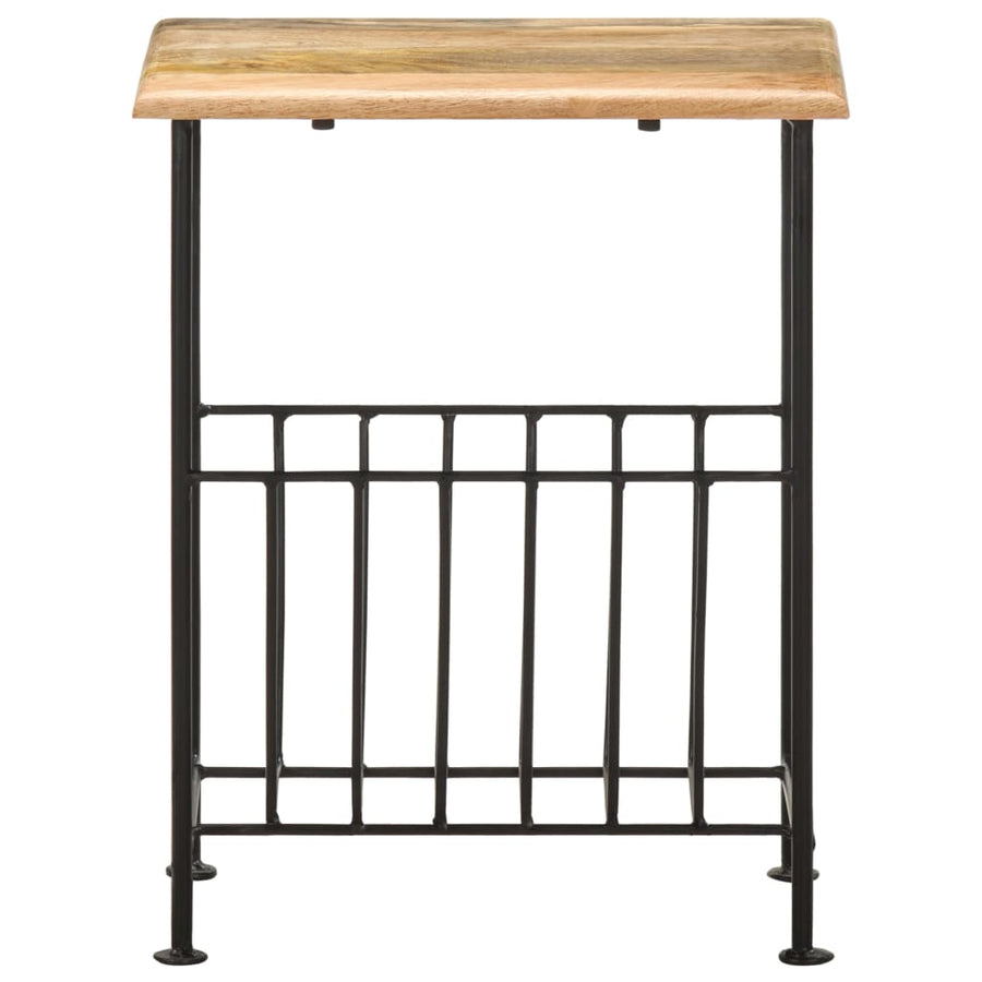 Tijdschriftenrek 40X30X50 Cm Massief Mangohout En Staal