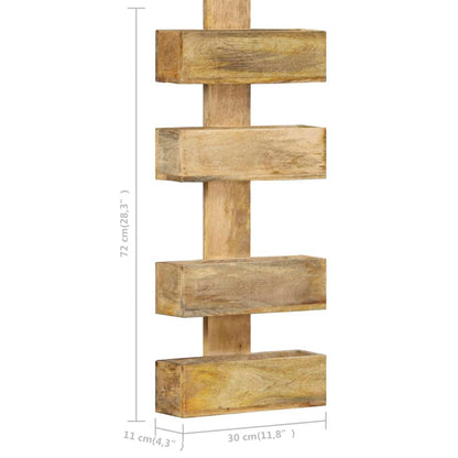 Tijdschriftenwandrek 30x11x72 cm massief mangohout