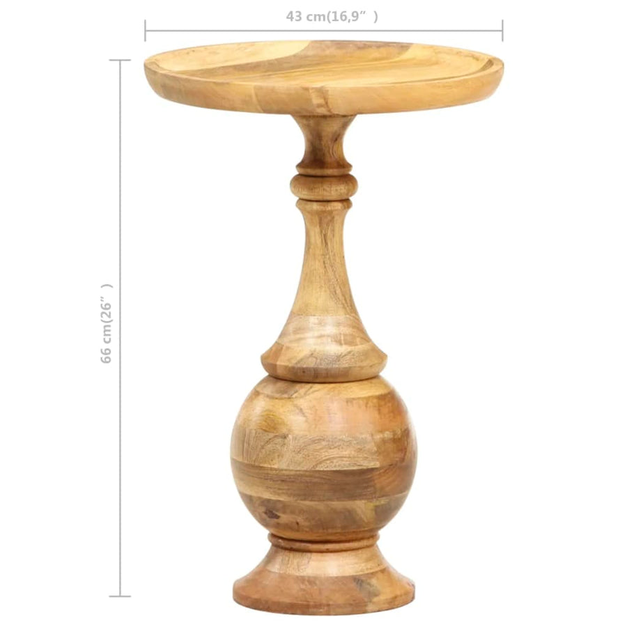 Bijzettafel Rond 43X43X66 Cm Massief Mangohout