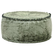 Poef rond 40x20 cm groen fluweel