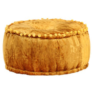 Poef rond 40x20 cm fluweel mosterd