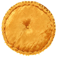 Poef Rond 40X20 Cm Fluweel Mosterdkleurig Mosterdgeel
