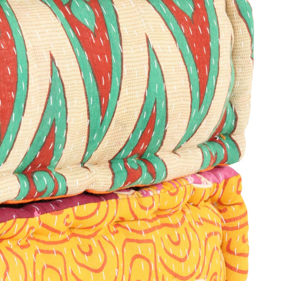 Poef 60X70X36 Cm Stof Patchwork Voetensteun