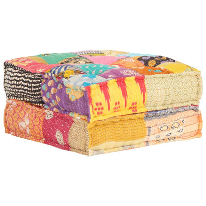 Poef 60X70X36 Cm Stof Patchwork Voetensteun