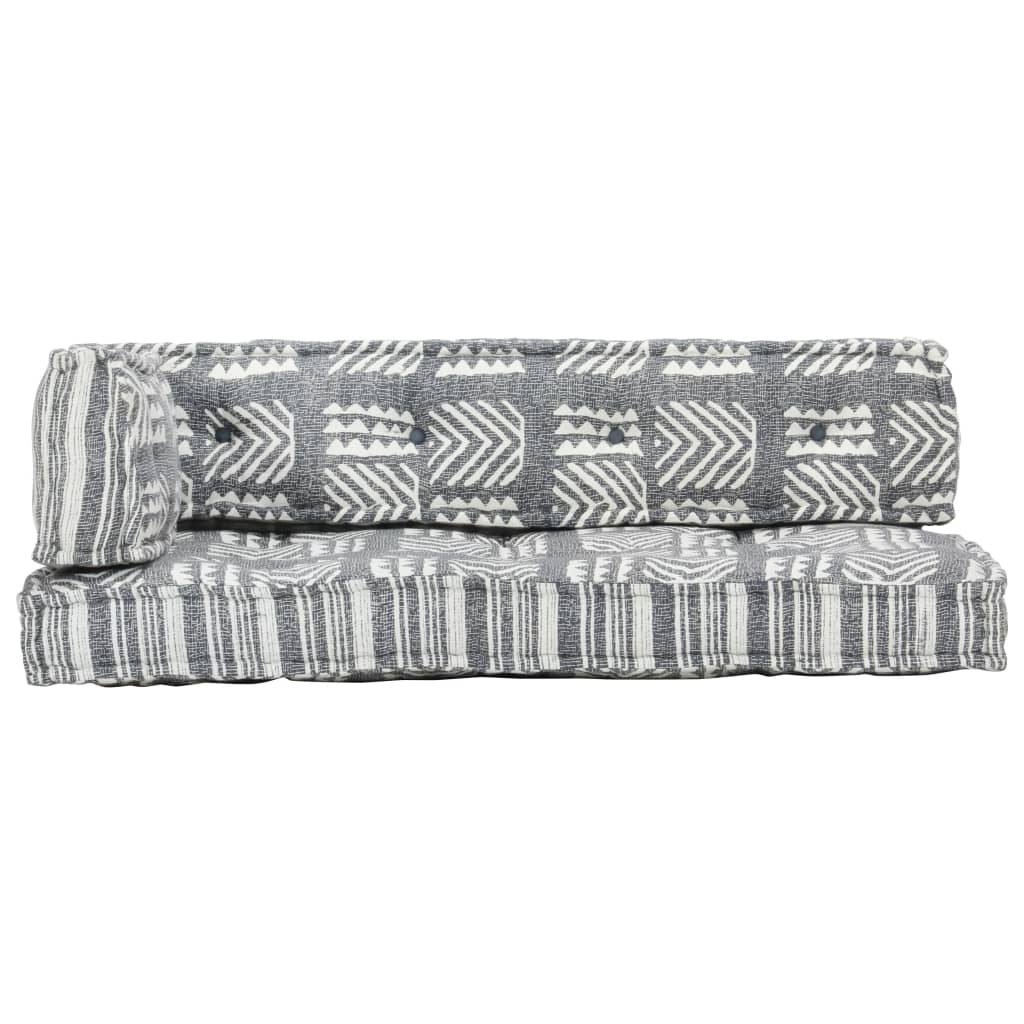 Bankkussen Pallet Stof Patchwork Grijs