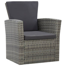 -Delige Loungeset Met Kussens Poly Rattan 4 Grijs