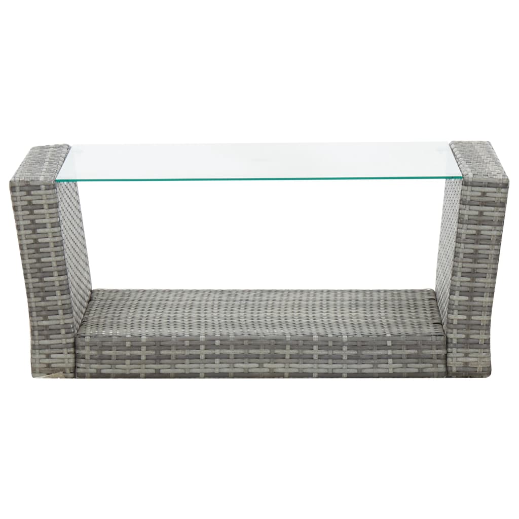 -Delige Loungeset Met Kussens Poly Rattan 4 Grijs