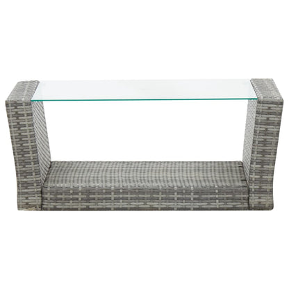 -Delige Loungeset Met Kussens Poly Rattan 4 Grijs