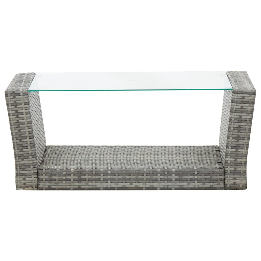 -Delige Loungeset Met Kussens Poly Rattan 4 Grijs
