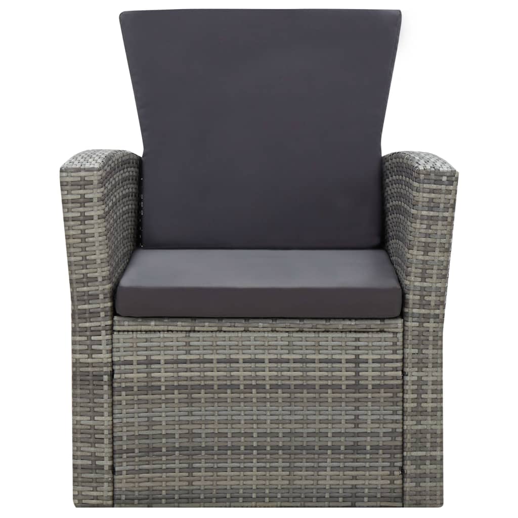 -Delige Loungeset Met Kussens Poly Rattan 4 Grijs