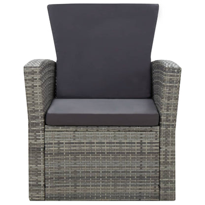 -Delige Loungeset Met Kussens Poly Rattan 4 Grijs