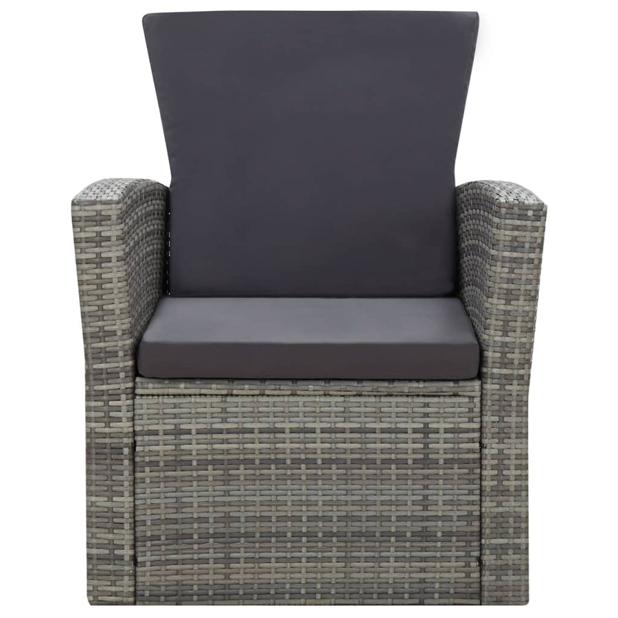 -Delige Loungeset Met Kussens Poly Rattan 4 Grijs