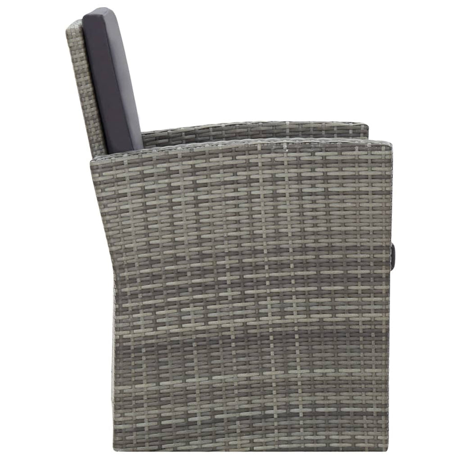 -Delige Loungeset Met Kussens Poly Rattan 4 Grijs