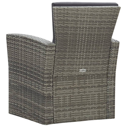 -Delige Loungeset Met Kussens Poly Rattan 4 Grijs