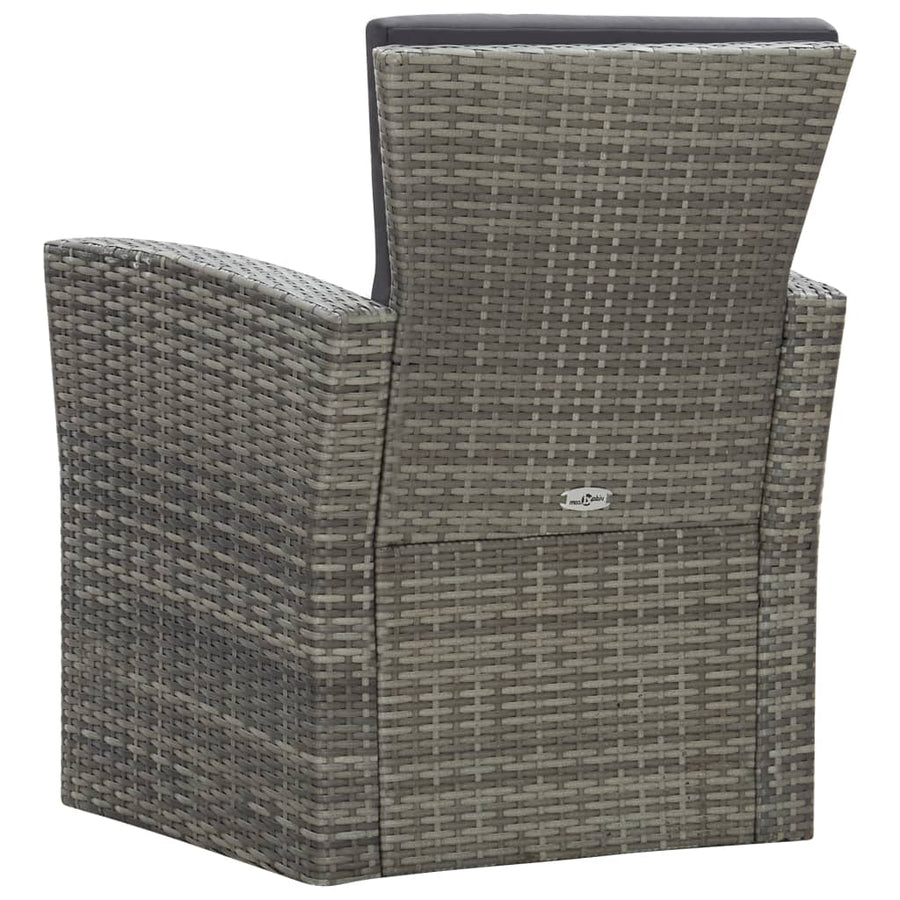 -Delige Loungeset Met Kussens Poly Rattan 4 Grijs