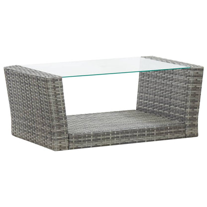 -Delige Loungeset Met Kussens Poly Rattan 4 Grijs