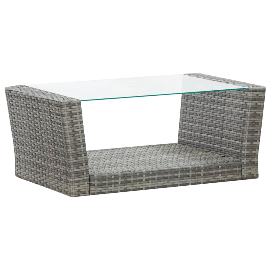 -Delige Loungeset Met Kussens Poly Rattan 4 Grijs