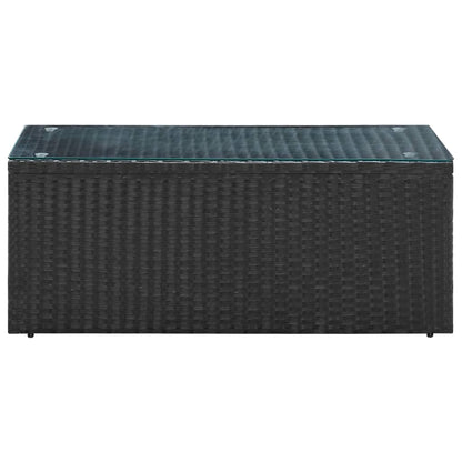 -Delige Loungeset Met Kussens Poly Rattan Zwart