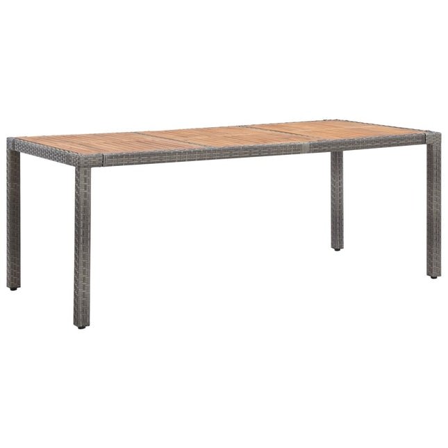 Tuintafel 190X90X75 Cm Poly Rattan En Massief Acaciahout Grijs