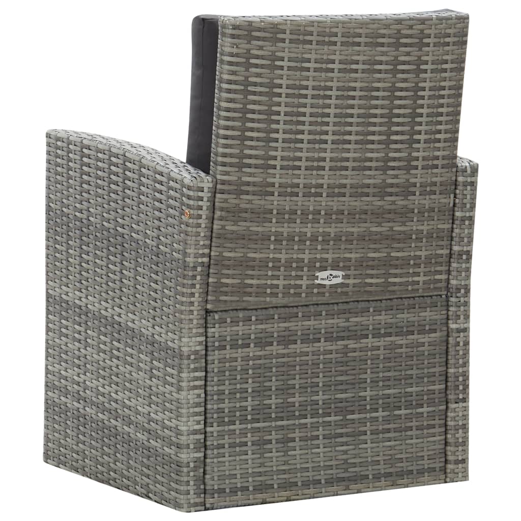 5-Delige Tuinset Met Kussens Poly Rattan Grijs