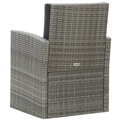 5-Delige Tuinset Met Kussens Poly Rattan Grijs