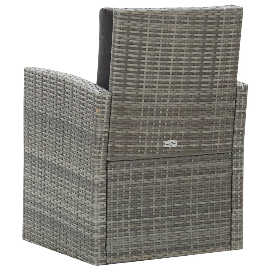 5-Delige Tuinset Met Kussens Poly Rattan Grijs