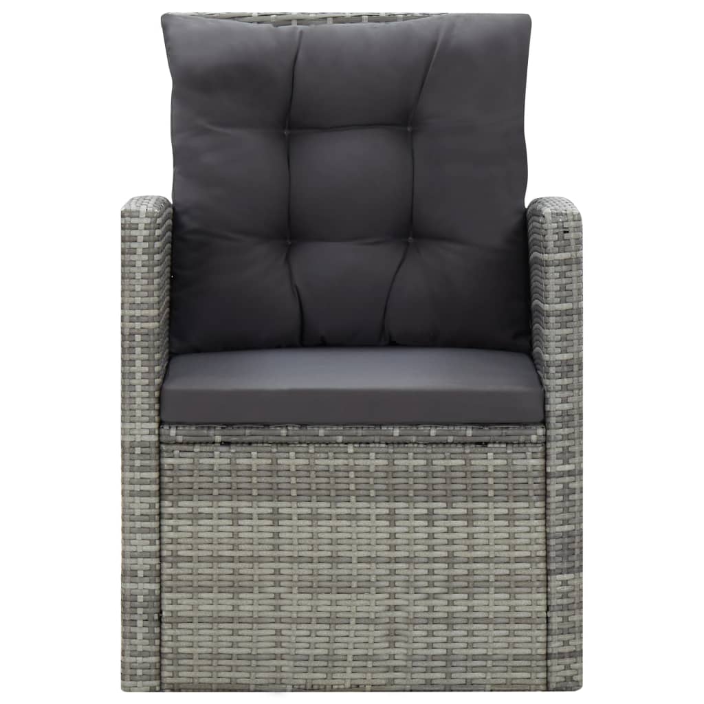 5-Delige Tuinset Met Kussens Poly Rattan Grijs