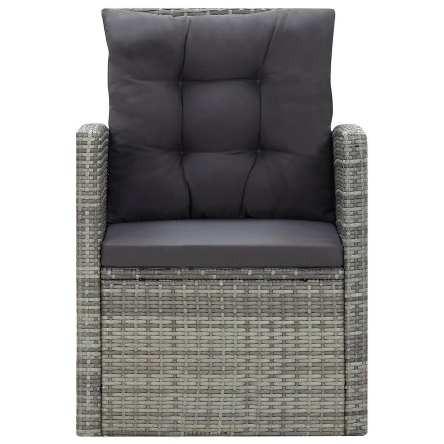 5-Delige Tuinset Met Kussens Poly Rattan Grijs