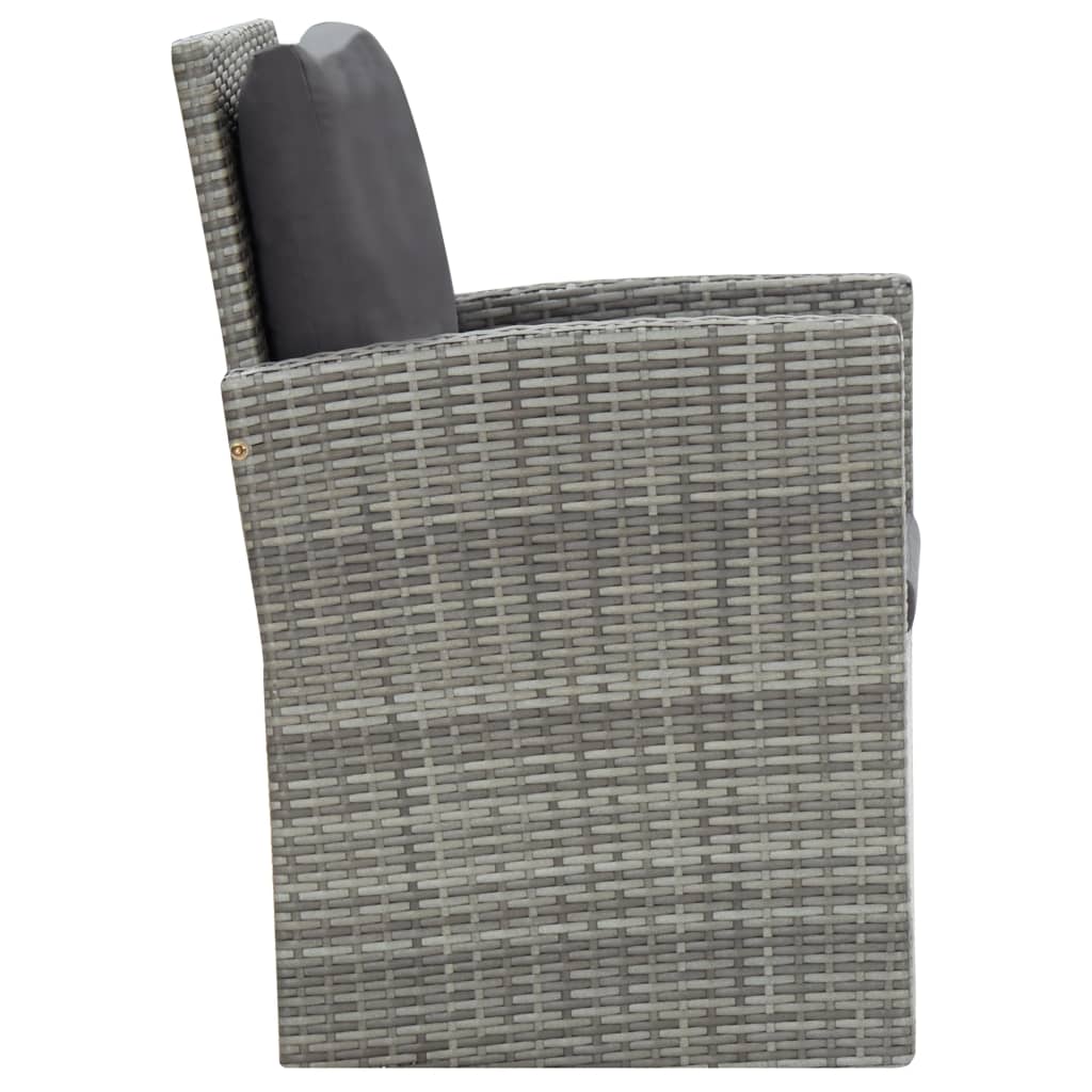 5-Delige Tuinset Met Kussens Poly Rattan Grijs