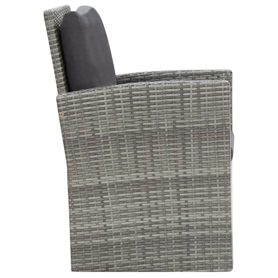 5-Delige Tuinset Met Kussens Poly Rattan Grijs