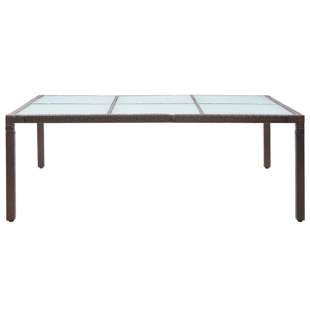 Tuintafel 200X50X74 Cm Poly Rattan Bruin