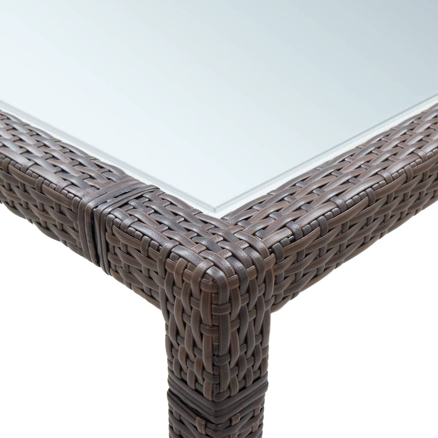 Tuintafel 200X50X74 Cm Poly Rattan Bruin