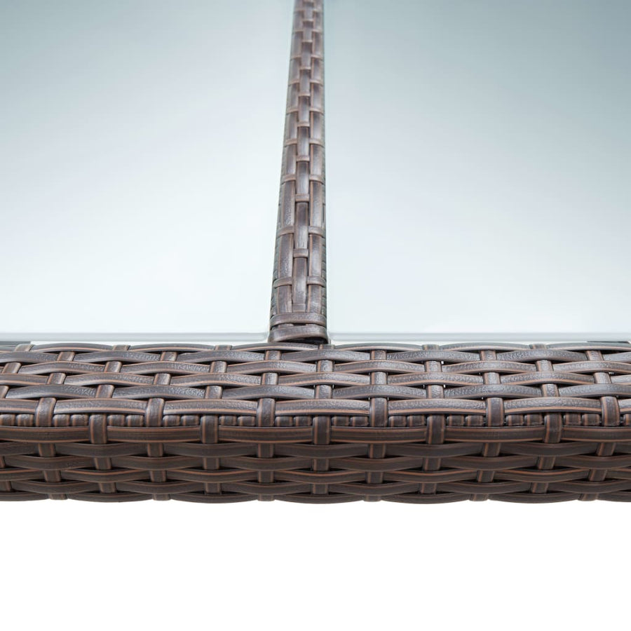 Tuintafel 200X50X74 Cm Poly Rattan Bruin