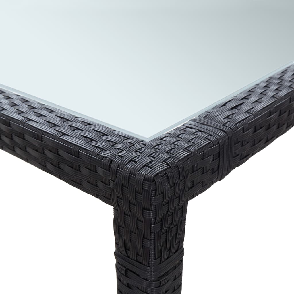 Tuintafel 200X50X74 Cm Poly Rattan Zwart