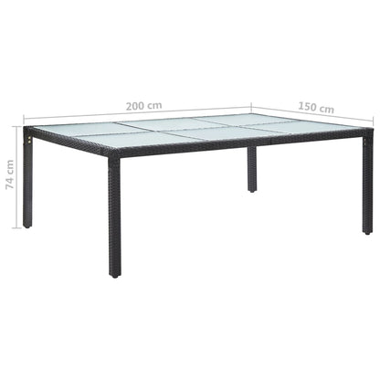 Tuintafel 200X50X74 Cm Poly Rattan Zwart