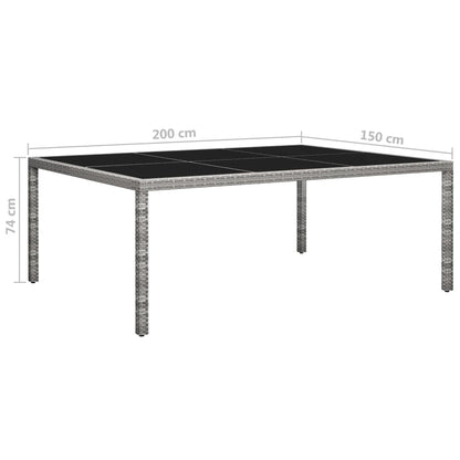 Tuintafel 200X150X74 Cm Poly Rattan Grijs