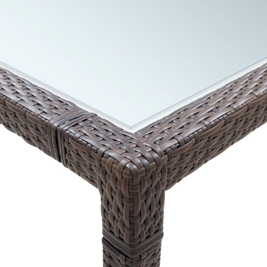 Tuintafel 200X200X74 Cm Poly Rattan Bruin