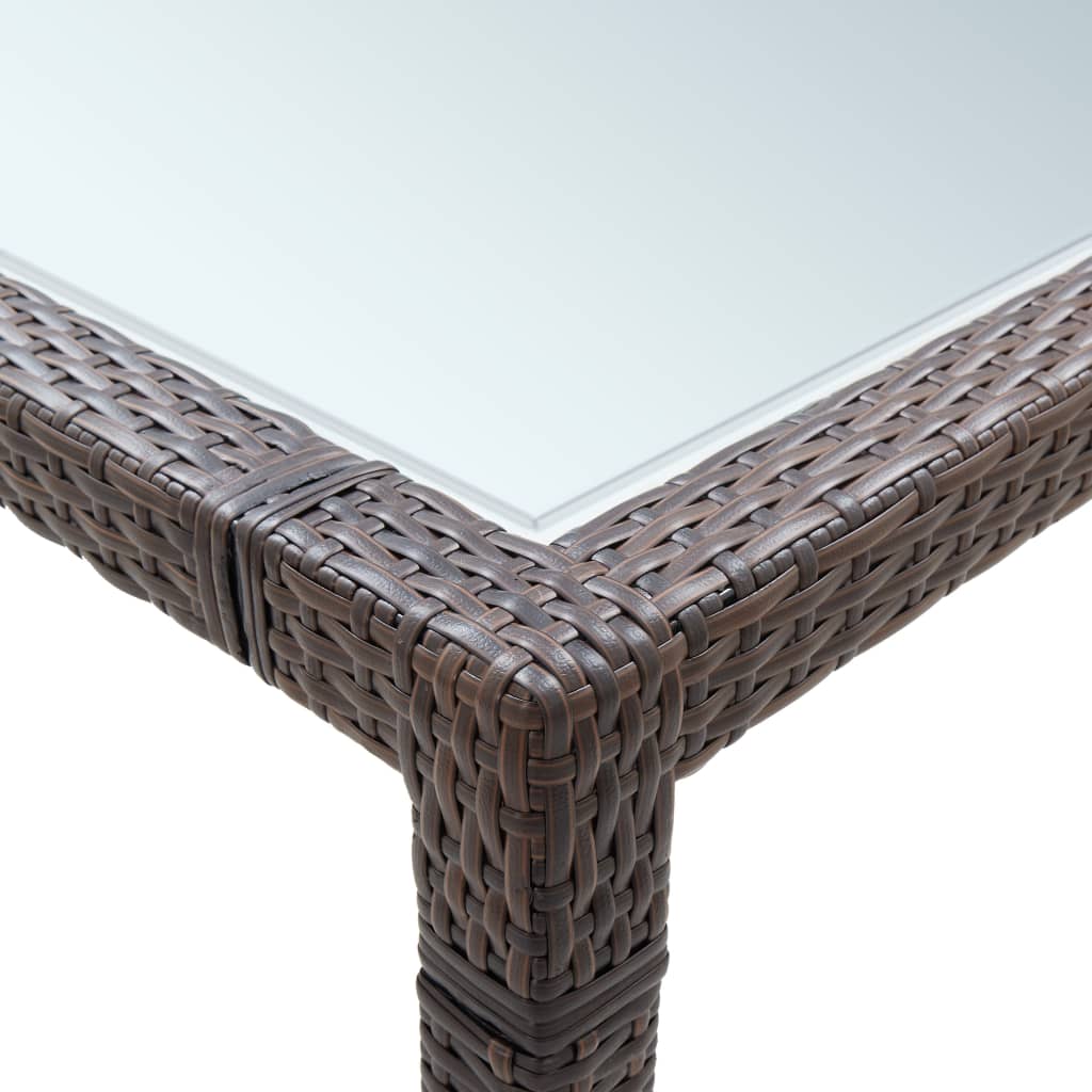 Tuintafel 200X200X74 Cm Poly Rattan Bruin