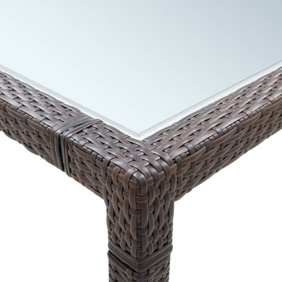 Tuintafel 200X200X74 Cm Poly Rattan Bruin