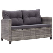 Tuinbank 2-zits poly rattan grijs 124 cm